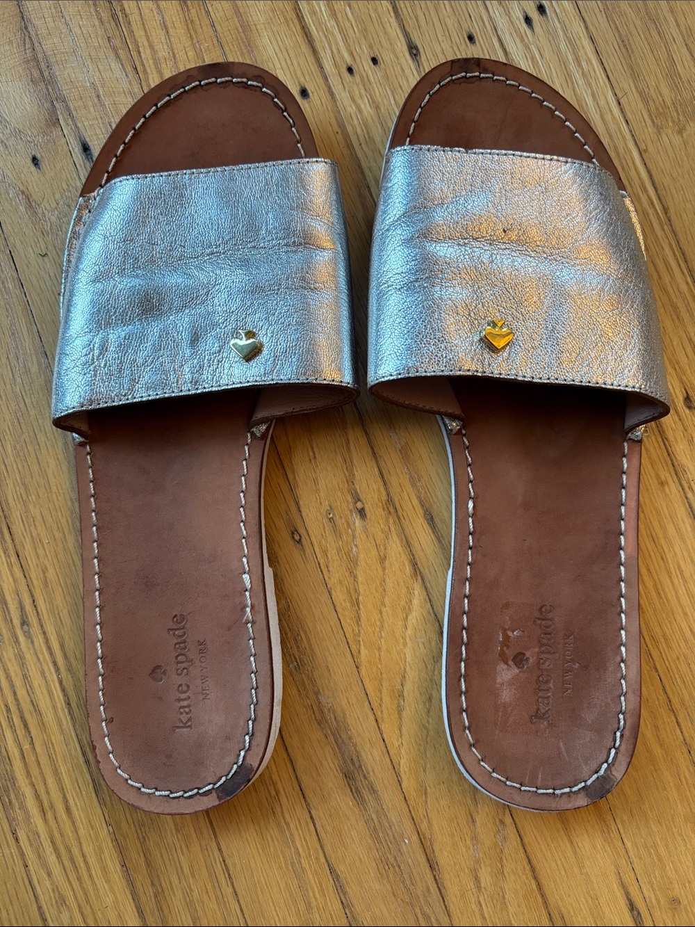 Kate Spade Imperiele silver slides - Picture 5 of 9